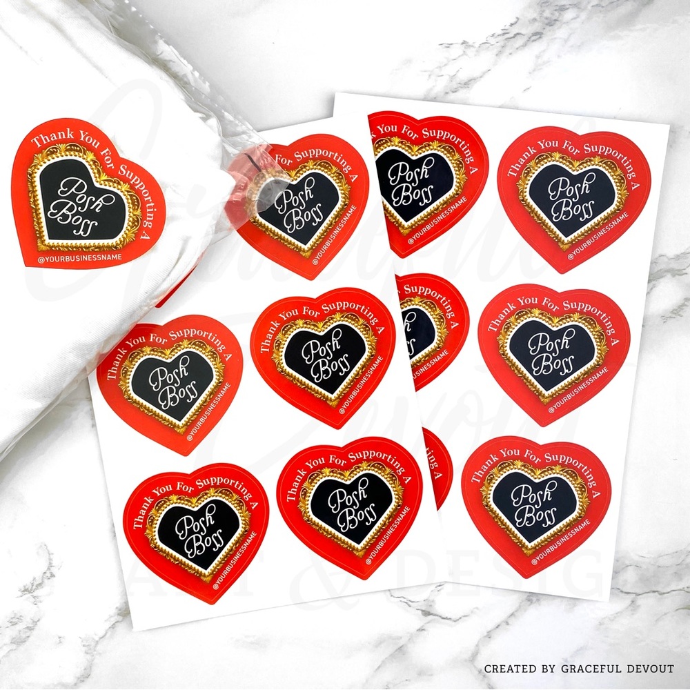 Thank You For Supporting A Posh Boss - 2" (inches)(48ct.) Stickers - Picture 3 of 4